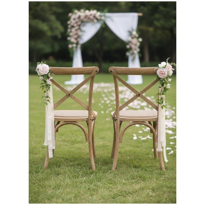 Blush Pew Flower Set for Wedding Aisles square featured image