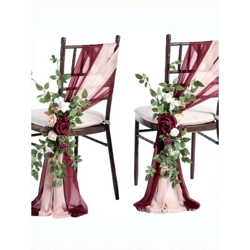 Aisle Chair Flower & Draping Decor Set (Set of 8) square featured image