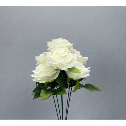 DIY Rose Flower Bundle in Ivory front view