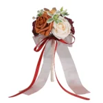 Bridal Bouquet in Burgundy & Blush texture and shape detail