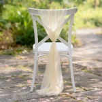 Pearl Chiffon Chair Sash Set ivory chair styling