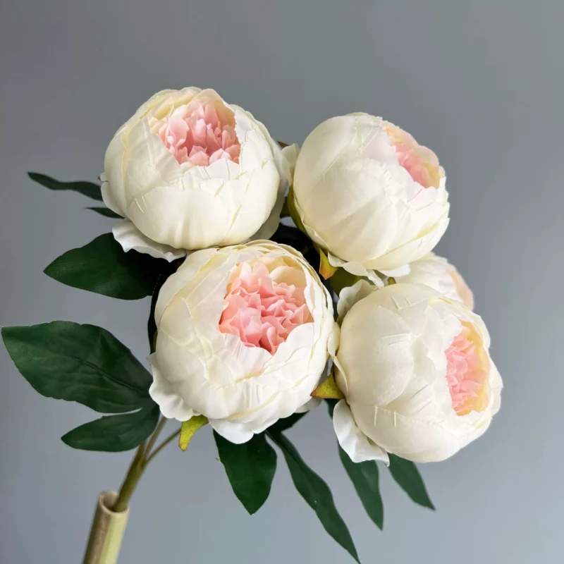 DIY Peony Flower Bundle in Caramel and Cream front view
