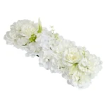White Floral Runner for Wedding Aisles front view