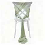 Pearl Chiffon Chair Sash Set sage green chair styling