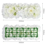 White Floral Runner for Wedding Aisles size and backing detail