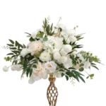 European Floral Centerpiece Ball in Cream White close-up