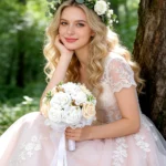Bridal Bouquet in Burgundy & Blush front view