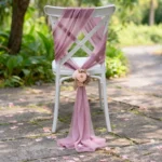 Pearl Chiffon Chair Sash Set dusty rose chair styling