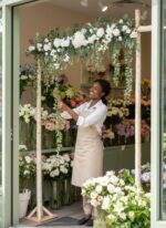 Flower Garland in White - angle view