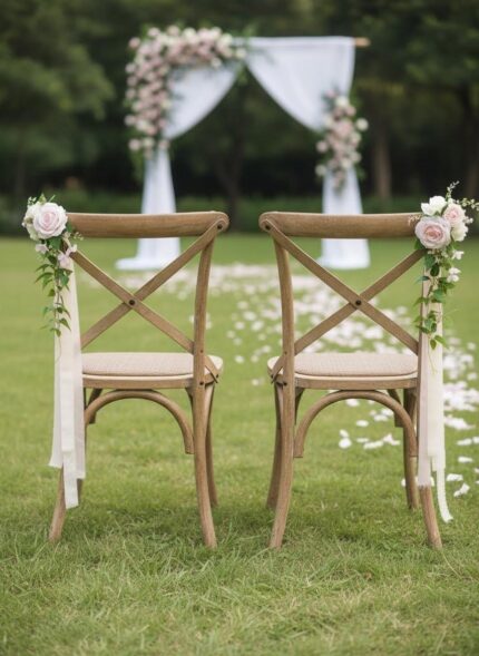 Wedding Aisle Decoration Pew Flowers in Blush (Set of 8)